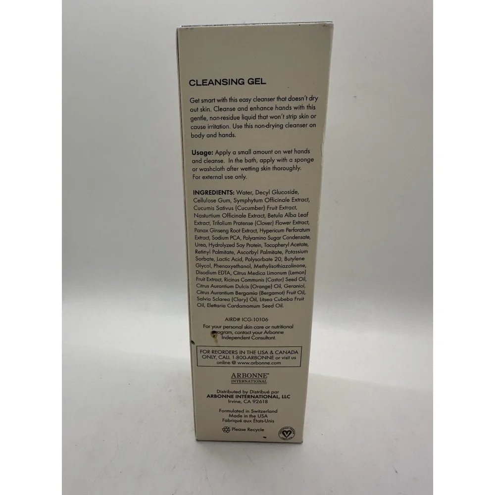 Arbonne Intelligence Not So Basic Skin Care Cleansing Gel Full 8oz. DISCONTINUED